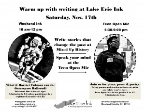 Weekend workshop and Teen Open Mic on Nov. 17