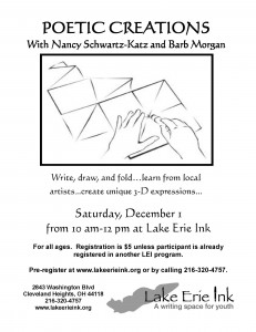 Weekend Ink:  Poetic Creations with Nancy Schwartz-Katz & Barb Morgan